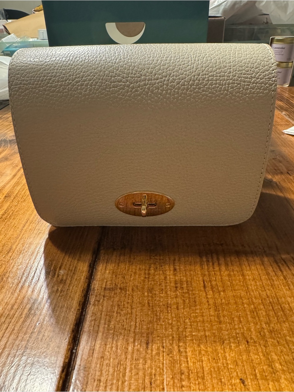 Brand New Made in Italy Genuine Leather Crossbody Ivory/Cream Gold Hardware